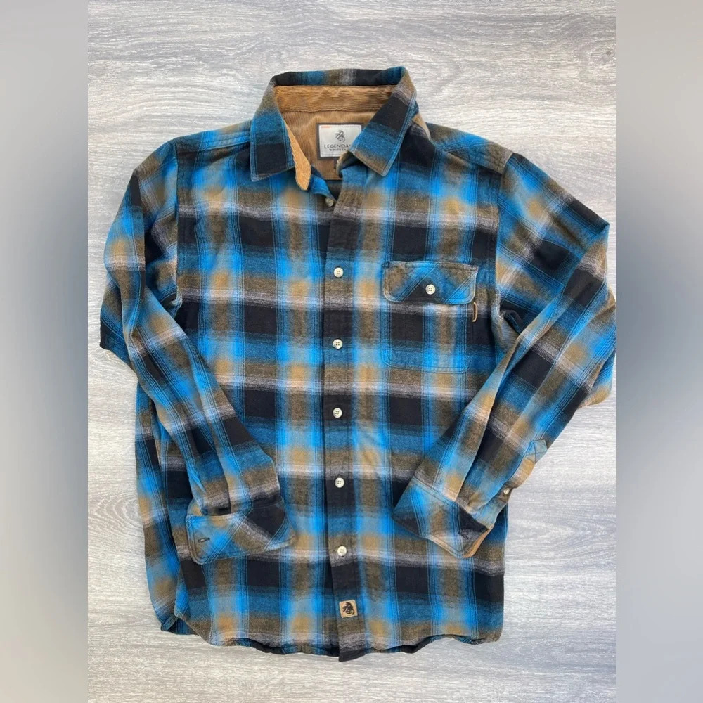 Legendary Whitetails Buck Camp Flannel Shirt, cobalt plaid